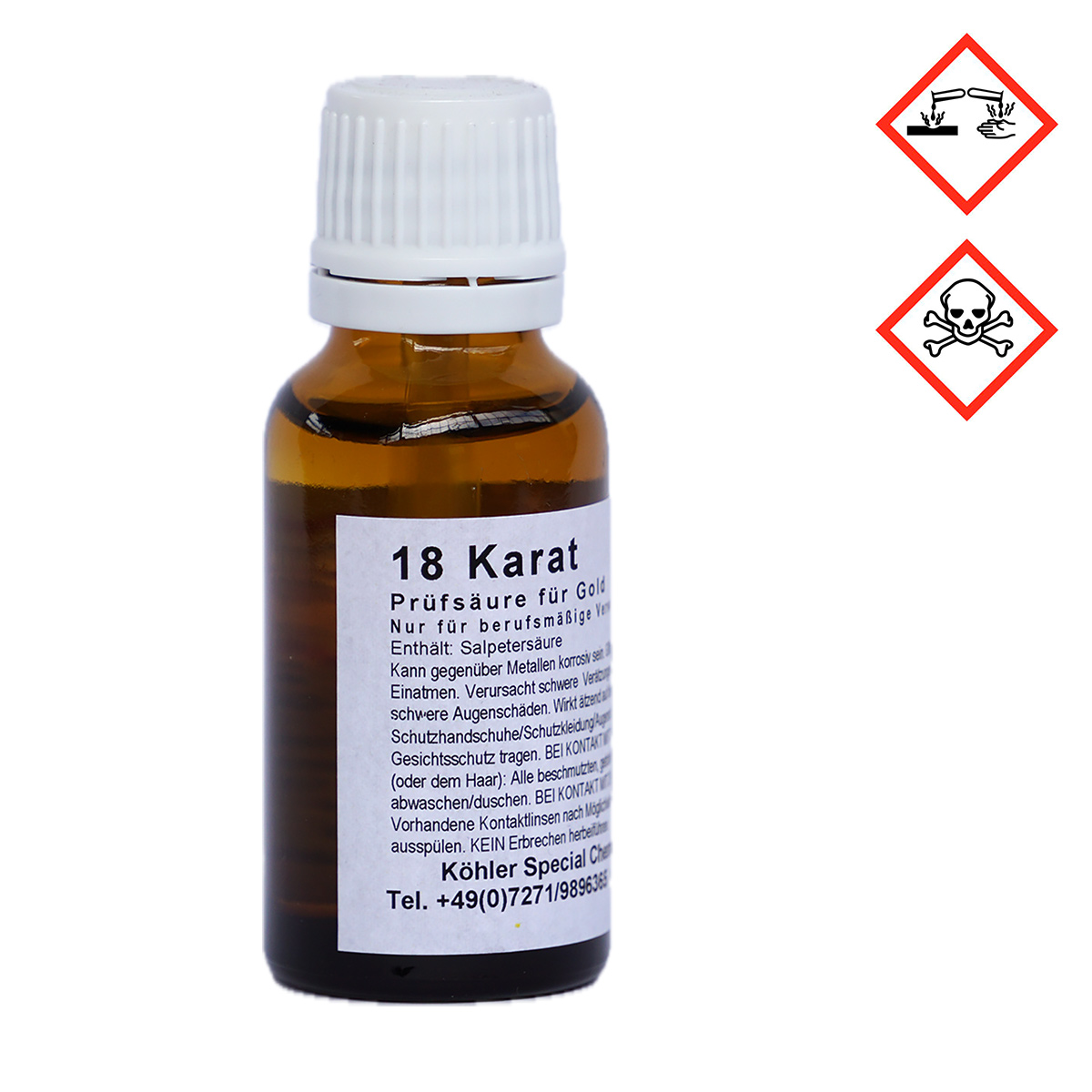 Test acid 18 ct gold