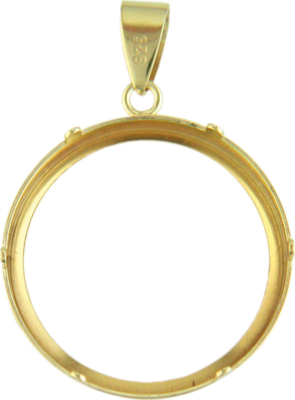 CASTONE PER MONETE IN ARGENTO CON GANCIO