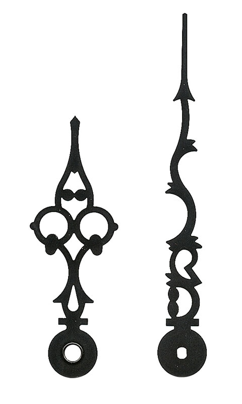 Lancette per movimenti al quarzo, nere, 100/73 mm