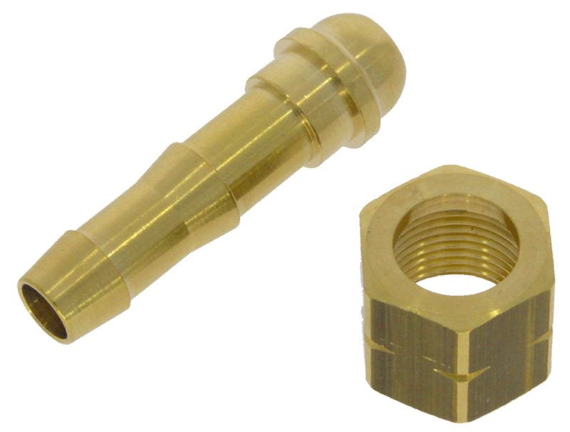 Hose connector with swivel nut 3/8""
