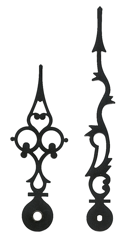 Lancette per movimenti al quarzo, nere, 121/87 mm Lancette per movimenti al quarzo, nere, 121/87 mm