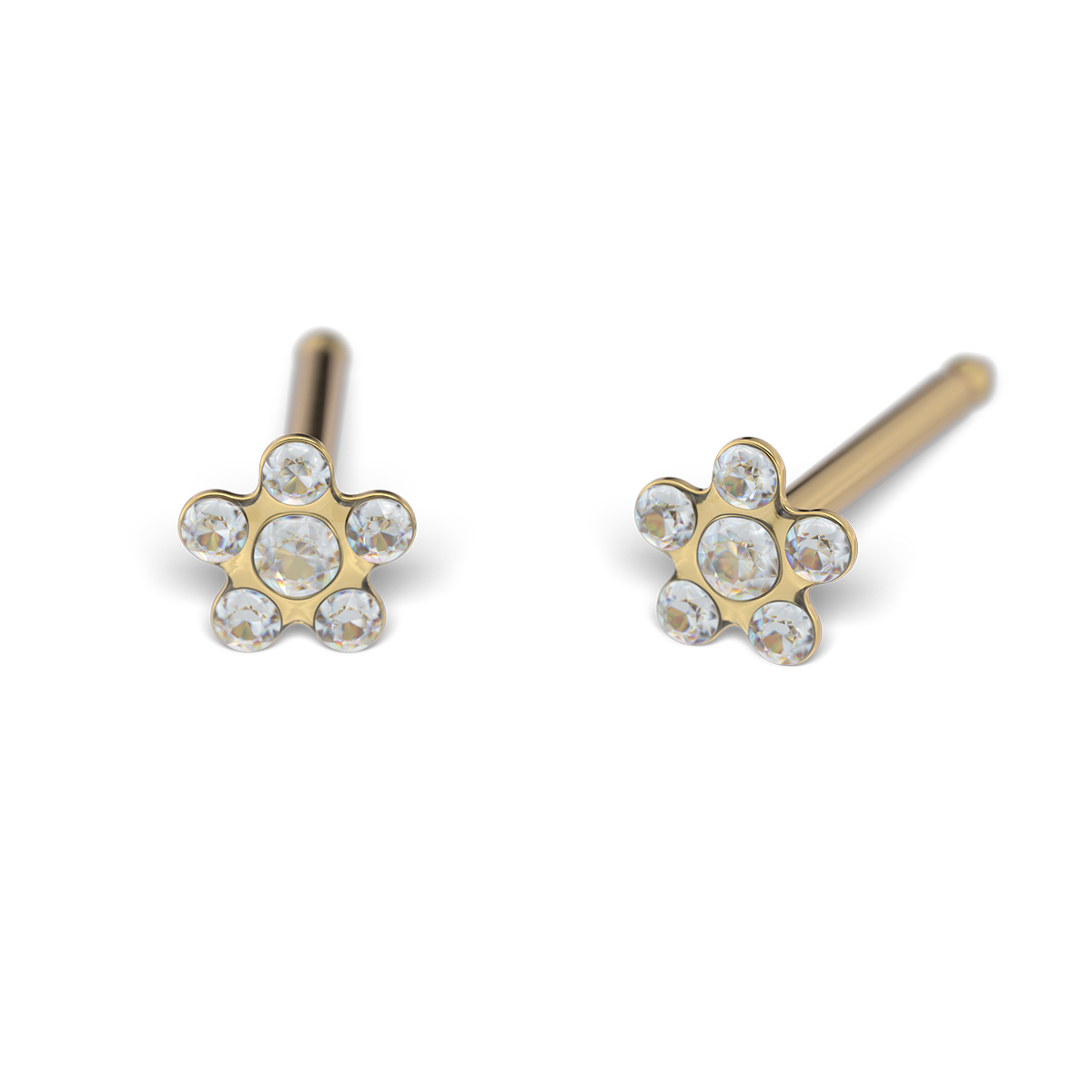 System 75 ear studs, gold plated