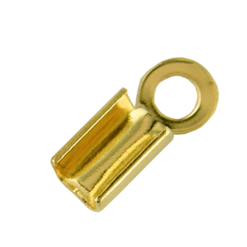 Chain ends for squeezing, gold plated, smooth