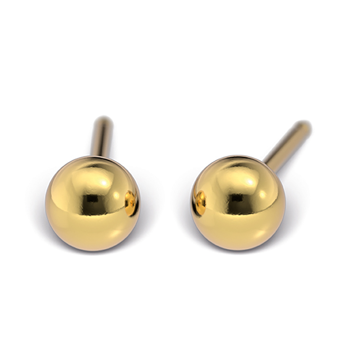 System 75 ear studs, 14 ct yellow gold