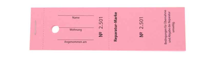 Buoni per riparazioni, rosa