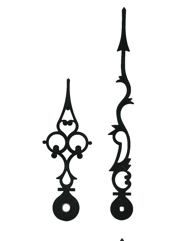 Lancette per movimenti al quarzo, nere, 136/87 mm Lancette per movimenti al quarzo, nere, 136/87 mm