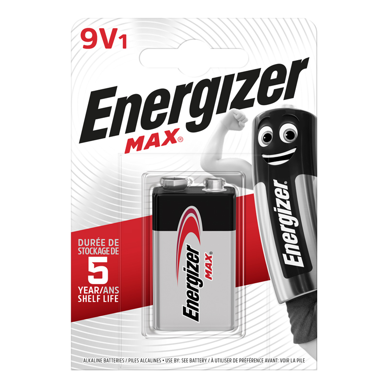 Batteria alcalina ENERGIZER MAX 9V E-blocco 6LR61 Batteria alcalina ENERGIZER MAX 9V E-blocco 6LR61