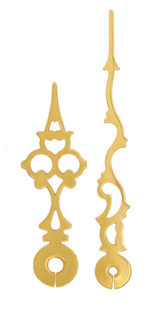 Lancette per movimenti al quarzo tondi, gialle, 60/42 mm