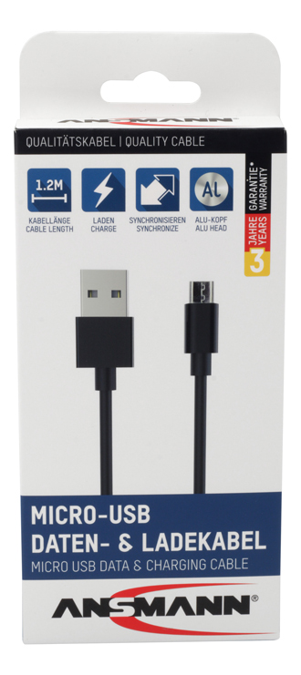 Ansmann Micro-USB data and charging cable 120 cm