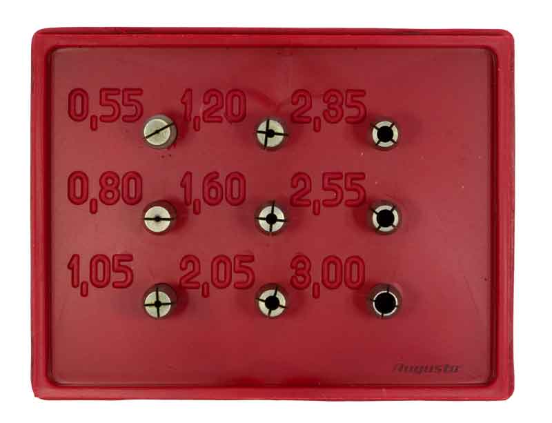 Collet chuck Set, 0.55 - 3.00 mm