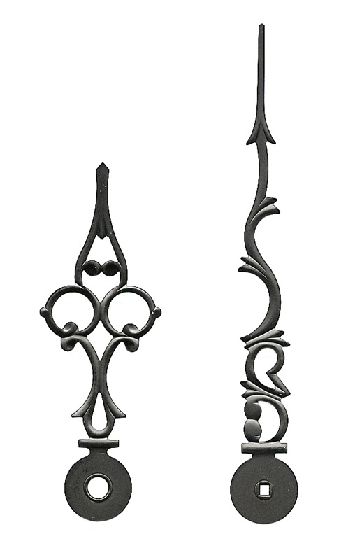 Lancette per movimenti meccanici, nere, 103/72 mm Lancette per movimenti meccanici, nere, 103/72 mm