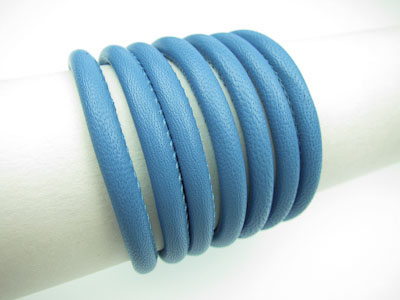 Cordoncino di nappa con anima, tondo con cucitura, Ø 4 mm, turchese