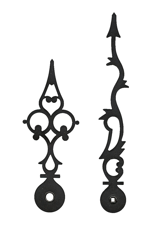 Lancette per movimenti meccanici, nere, 110/80 mm Lancette per movimenti meccanici, nere, 110/80 mm