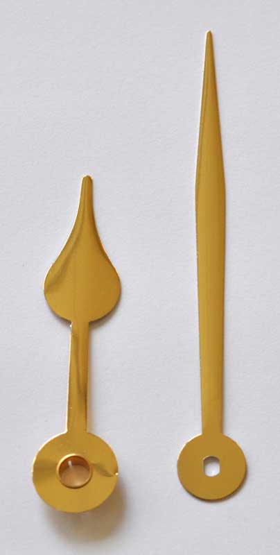 Lancette per movimenti al quarzo, gialle, 81/56 mm