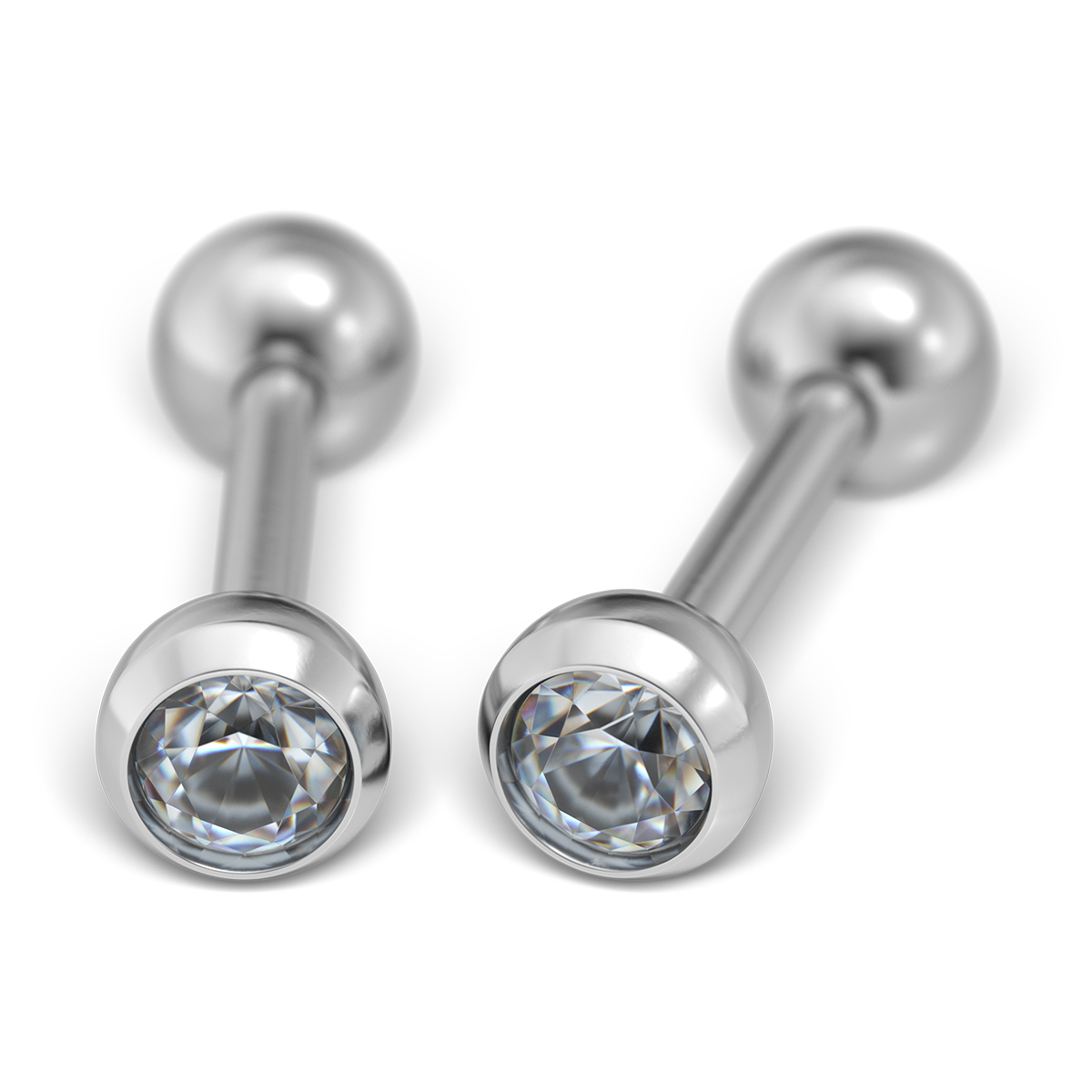 System 75 ear studs, white