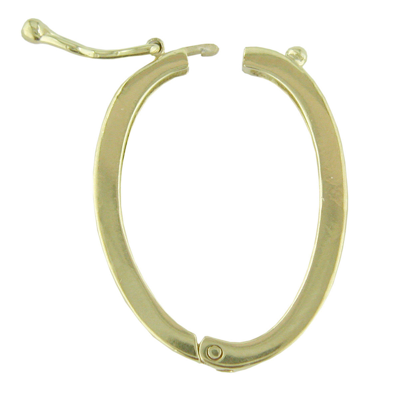 Chain clips large, oval plain, silver gold plated