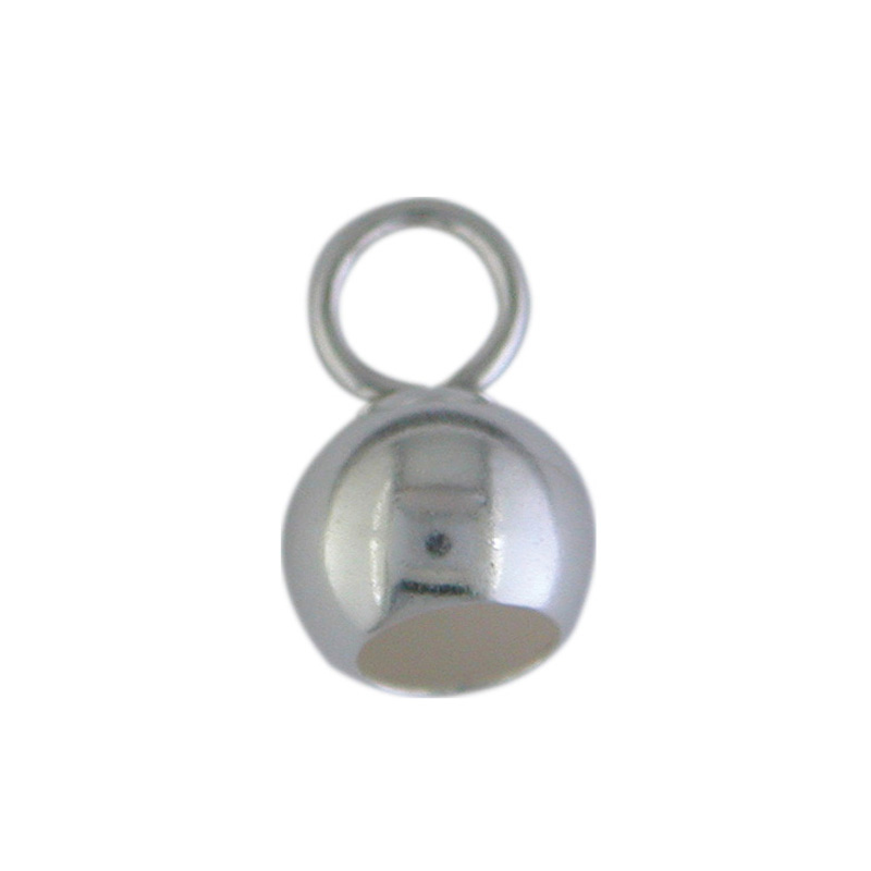 Endkapseln m. großer geschlossener Öse, Silber rhodiniert