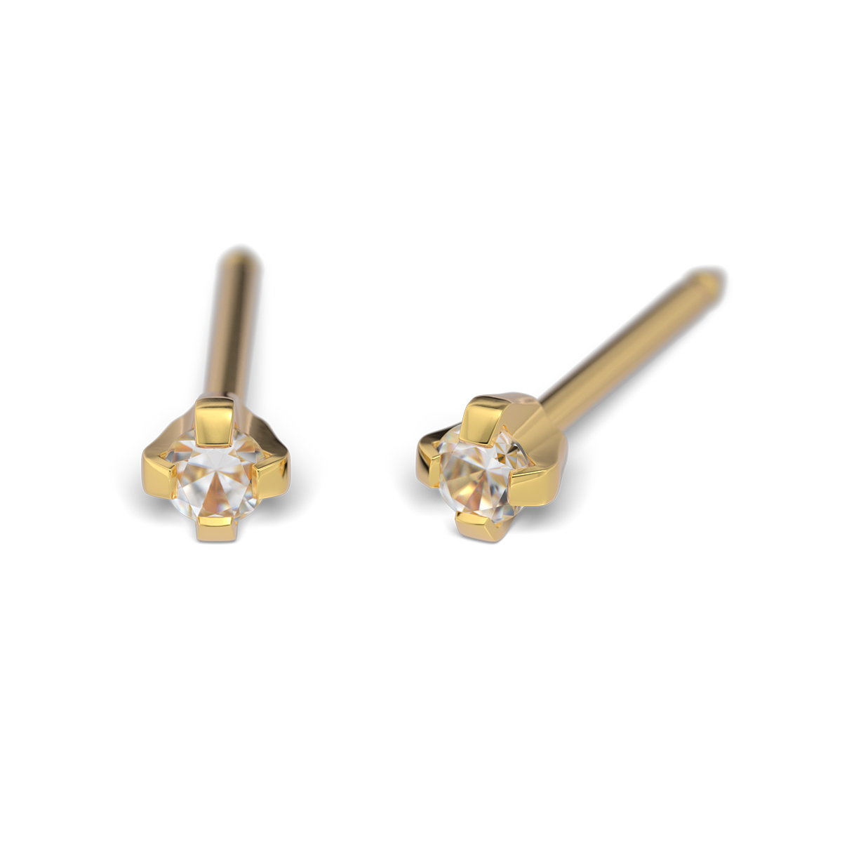 System 75 ear studs, gold plated System 75 ear studs, gold plated