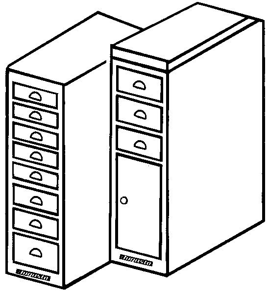 Block of drawers with 3 drawers and 1 door, 450 mm
