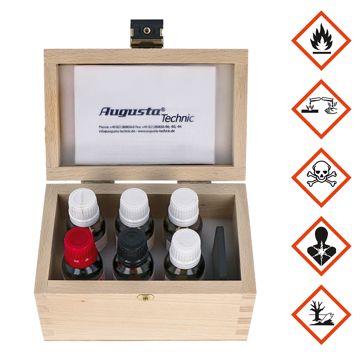 Test acid box with testing acid for gold and silver