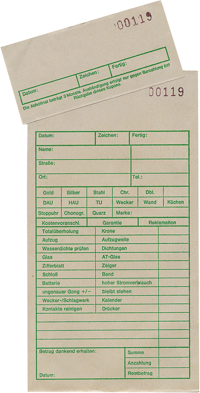 Buste per riparazione orologi 185,00 X 100,00 mm