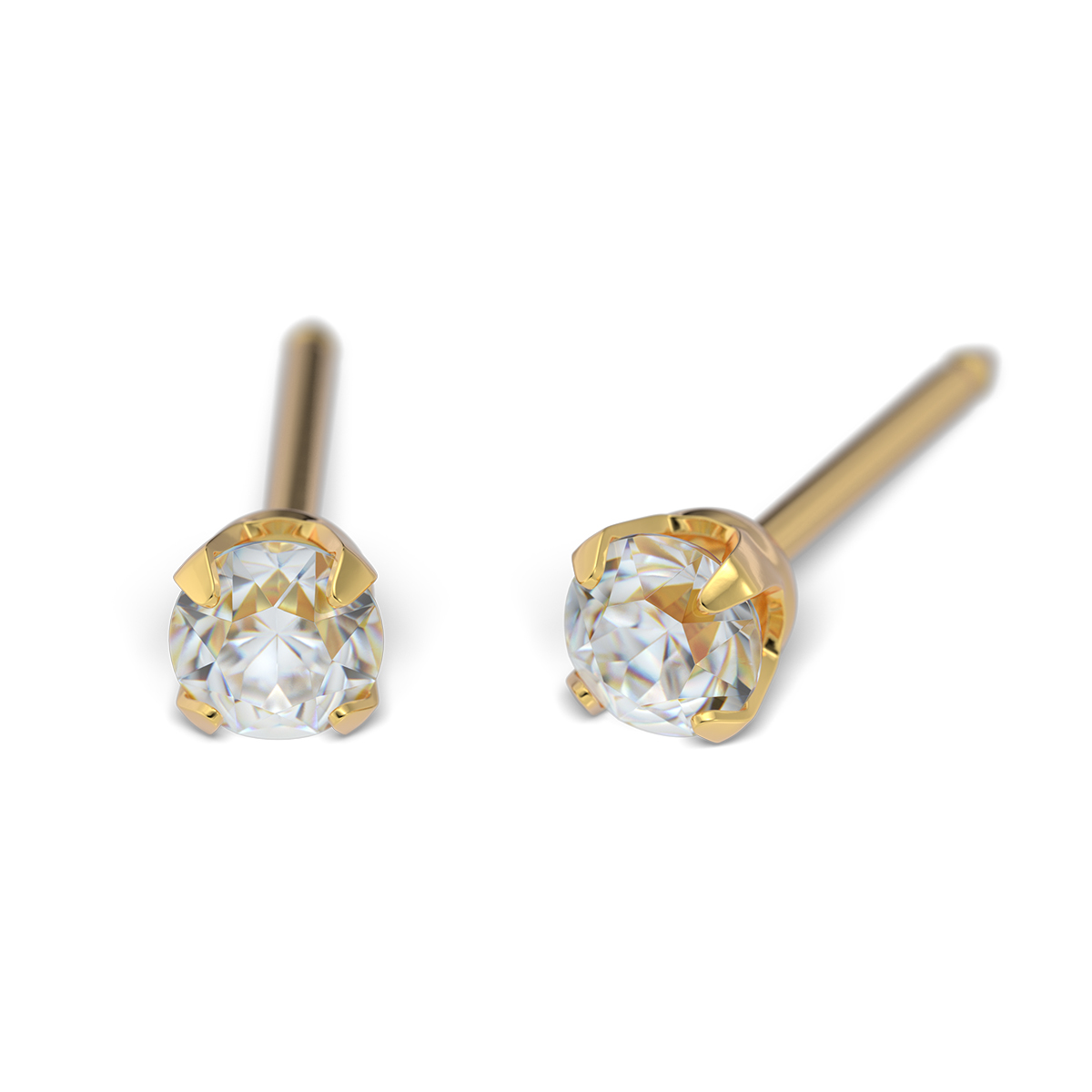 System 75 ear studs, gold plated System 75 ear studs, gold plated