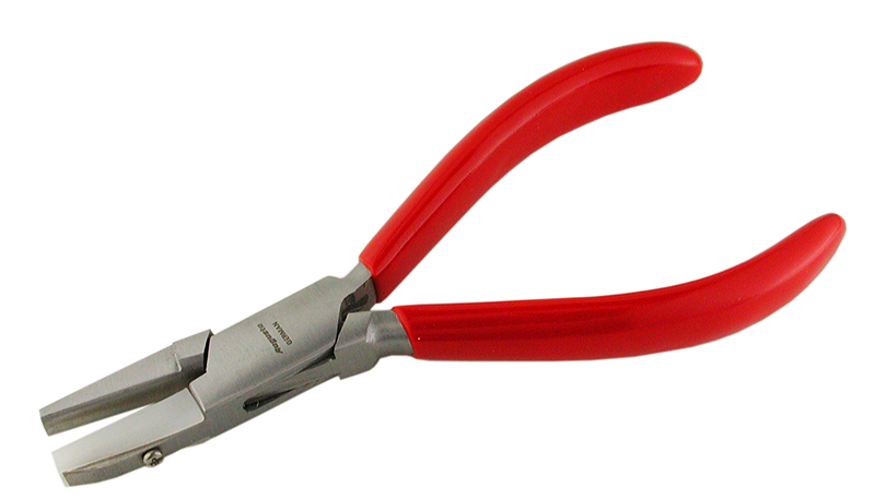 Pinza in acciaio, becchi mezzotondo e piatto 140 mm