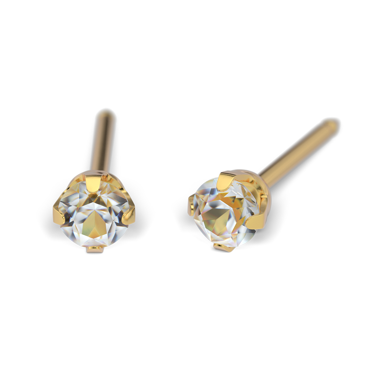 System 75 ear studs, gold plated System 75 ear studs, gold plated