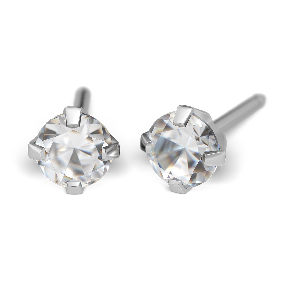 System 75 ear studs, white System 75 ear studs, white