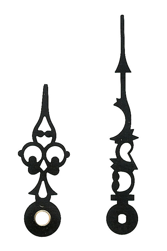 Lancette per movimenti al quarzo, nere, 78/51 mm