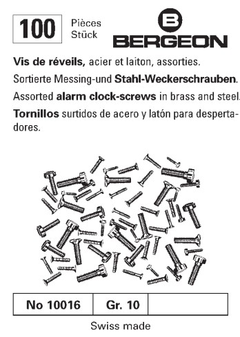 Bergeon alarm clock screws, assorted
