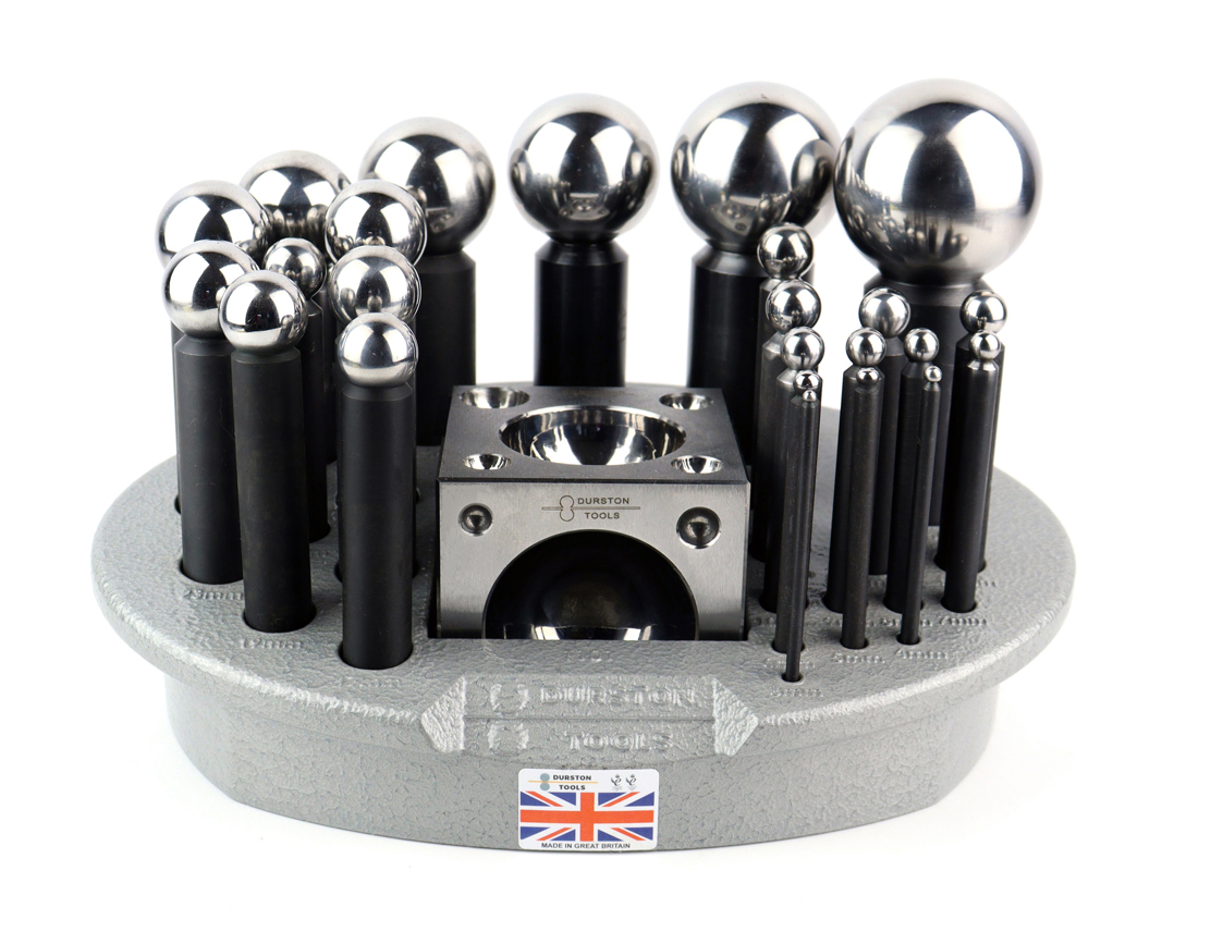 Durston round head punches with forming block