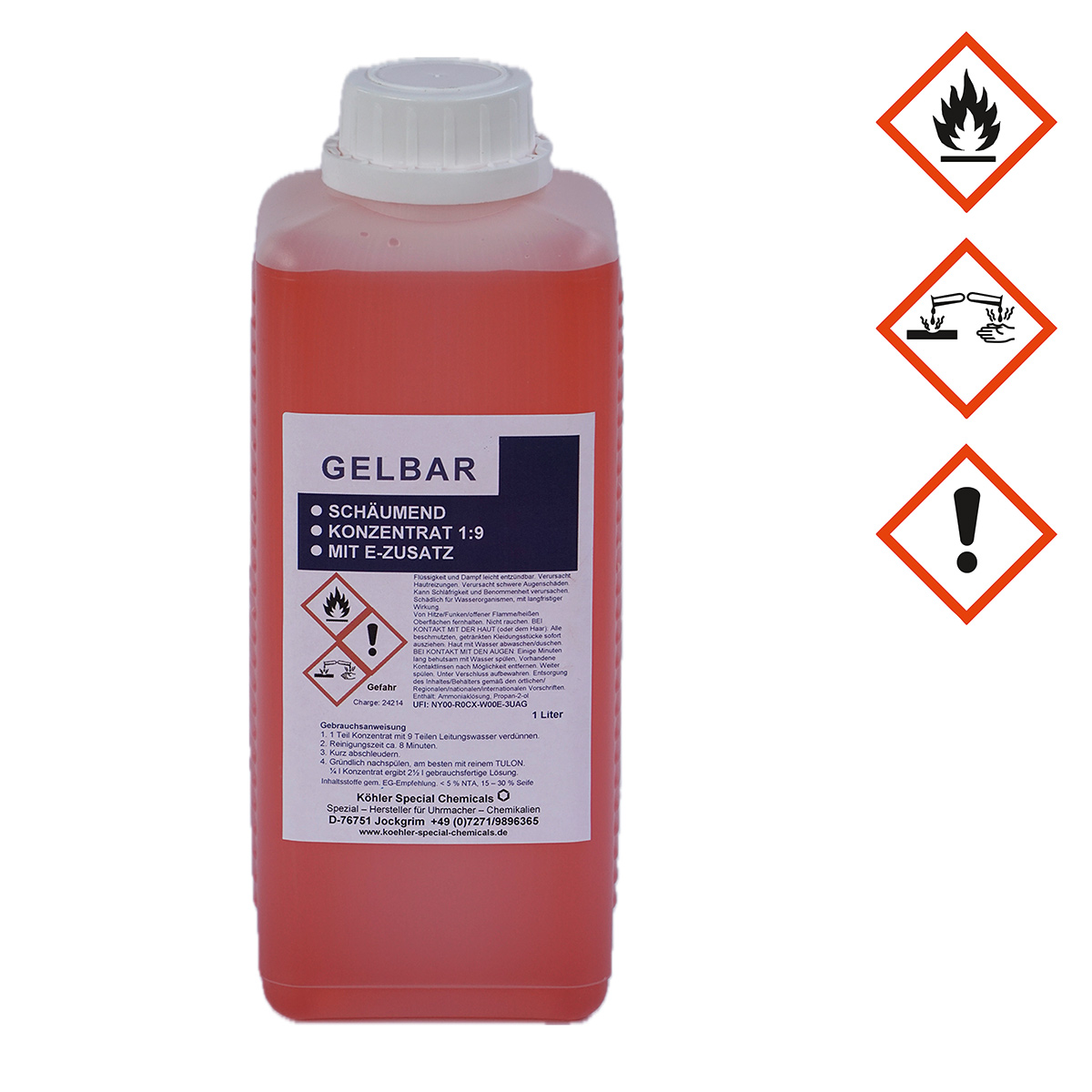 Watch cleaning solution Gelbar concentrate 1:9