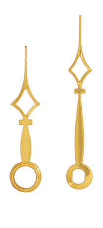 Lancette per movimenti al quarzo, gialle, 38/31mm