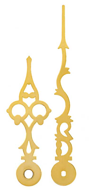 Lancette per movimenti al quarzo, gialle, 103 /72 mm