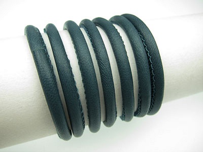 Cordoncino di nappa con anima, tondo con cucitura, Ø 4 mm, petrolio