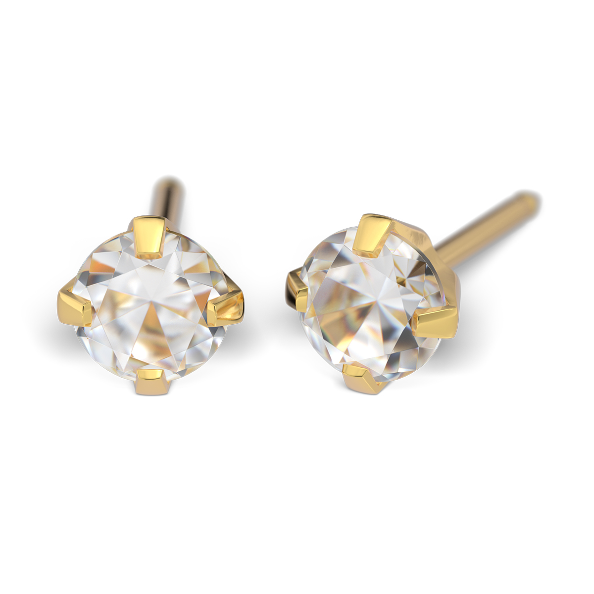 System 75 ear studs, gold plated System 75 ear studs, gold plated