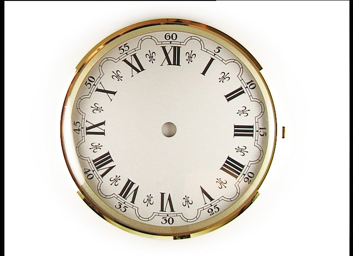 Quadrante con numeri romani, bianco Ø 113 mm Quadrante con numeri romani, bianco Ø 113 mm