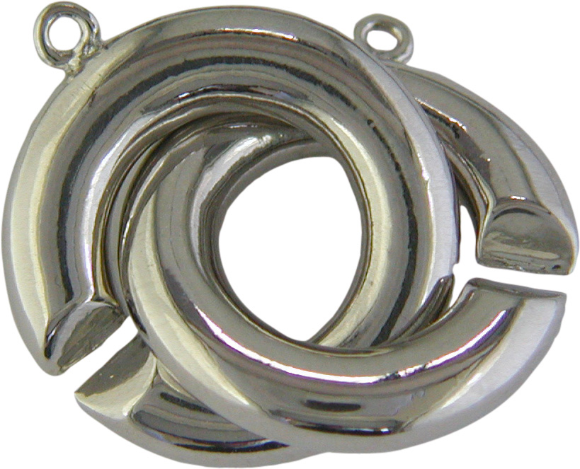 Chiusura gioiello metallo rodiato, 2 parti Chiusura gioiello metallo rodiato, 2 parti