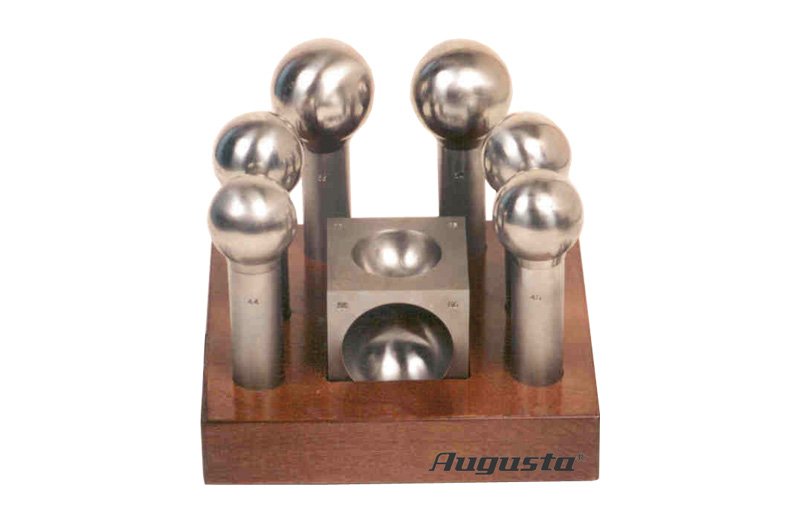 Round head punches with dapping block