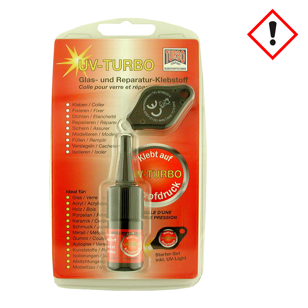 Turbo UV glue with UV-light