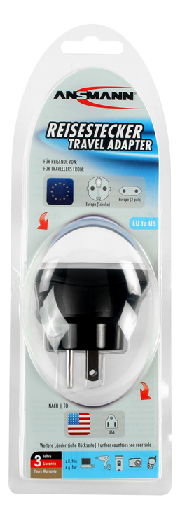 Ansmann travel plug EU to US