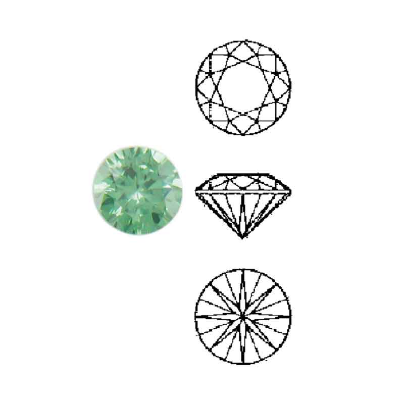 Cubic Zirconia sintetiche smeraldo, rotonde