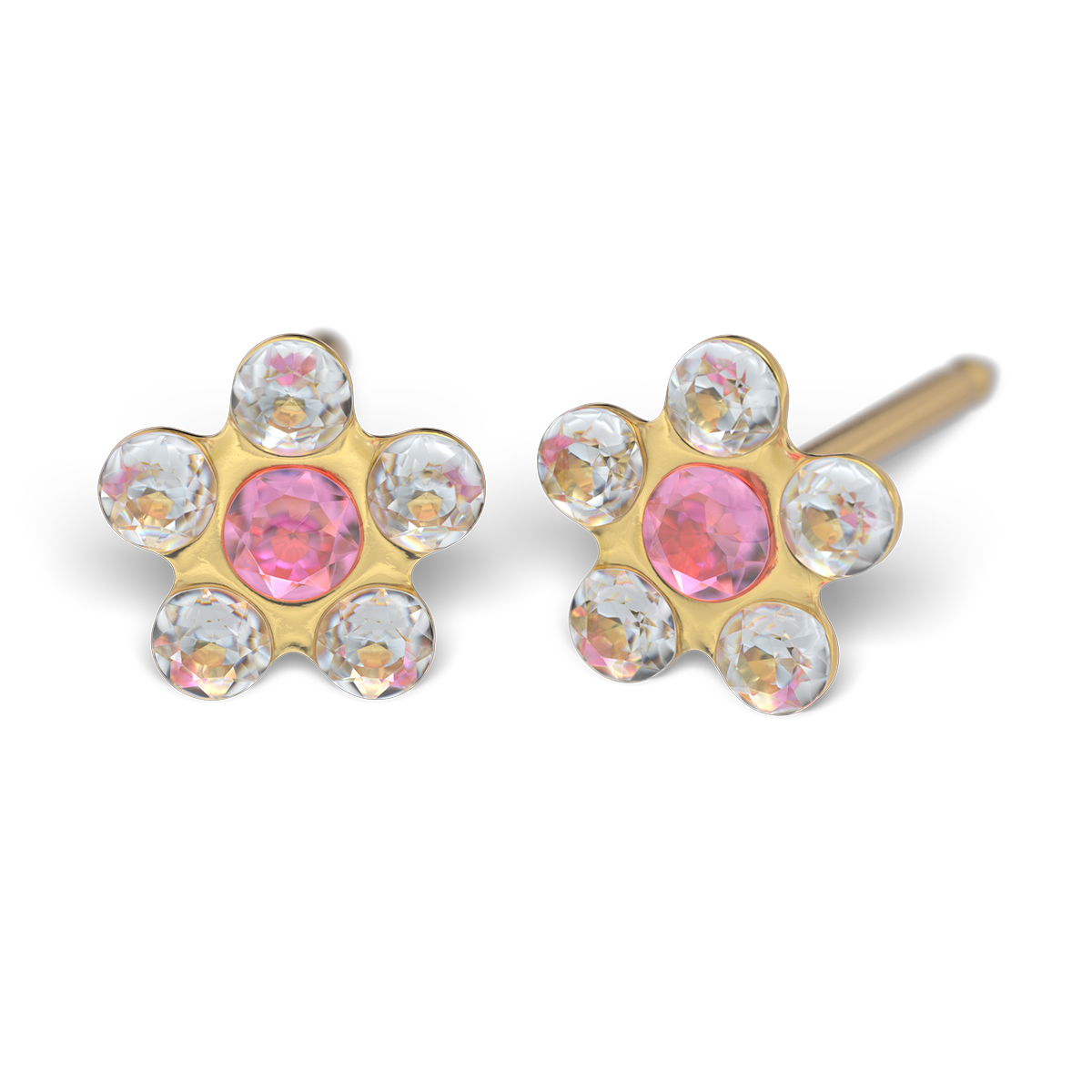 System 75 ear studs, gold plated