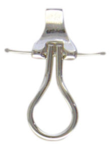 Ohrclipmechanik mit langer Zunge, Weißgold 585