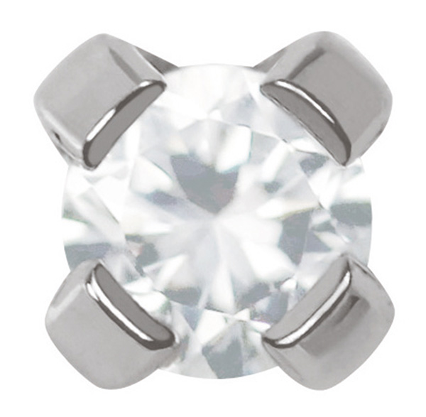 System 75 ear studs, 18 ct yellow gold white rhodium plated