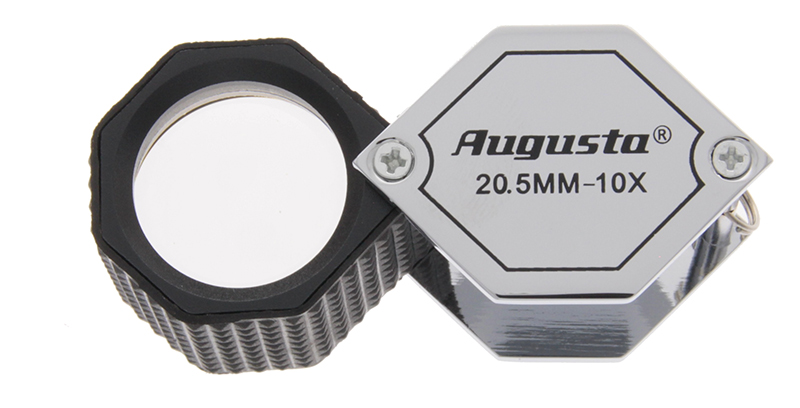 Pocket loupe chrome/rubber 10X