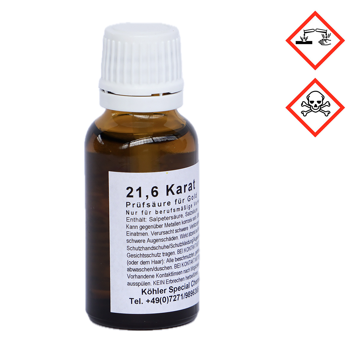 Test acid 21.6 ct gold