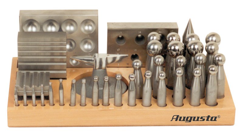 Dapping punches set with different dapping dies