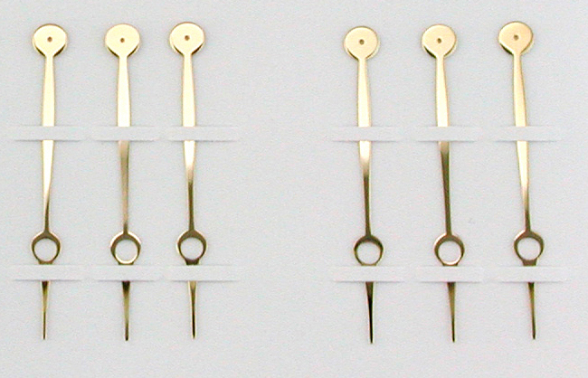 Lancette per orologi da tasca Breguet, gialle